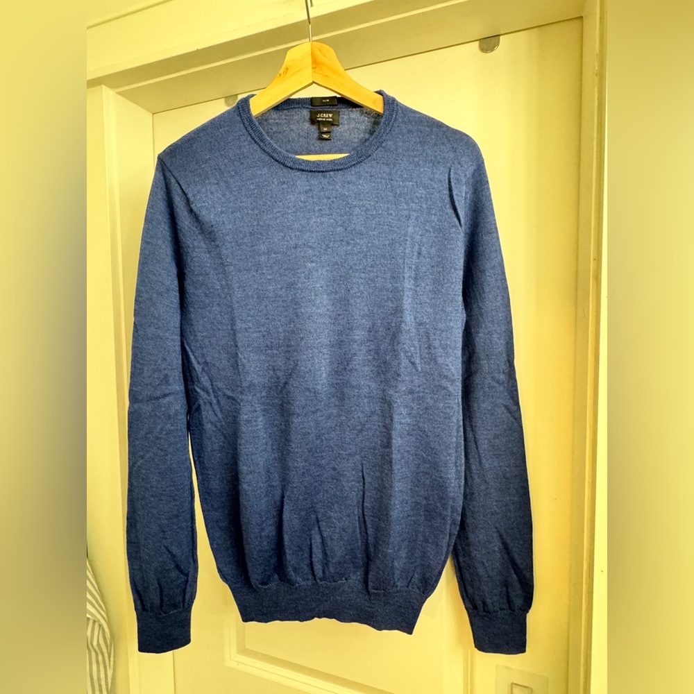 J. Crew Men's Classic Blue Crewneck Sweater